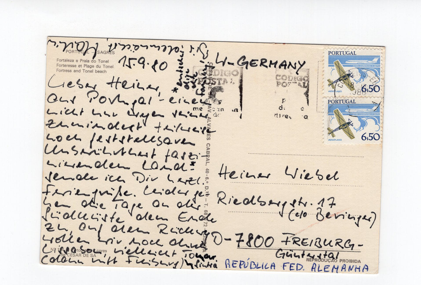 Ansichtskarte Algarve / Sagres / Portugal