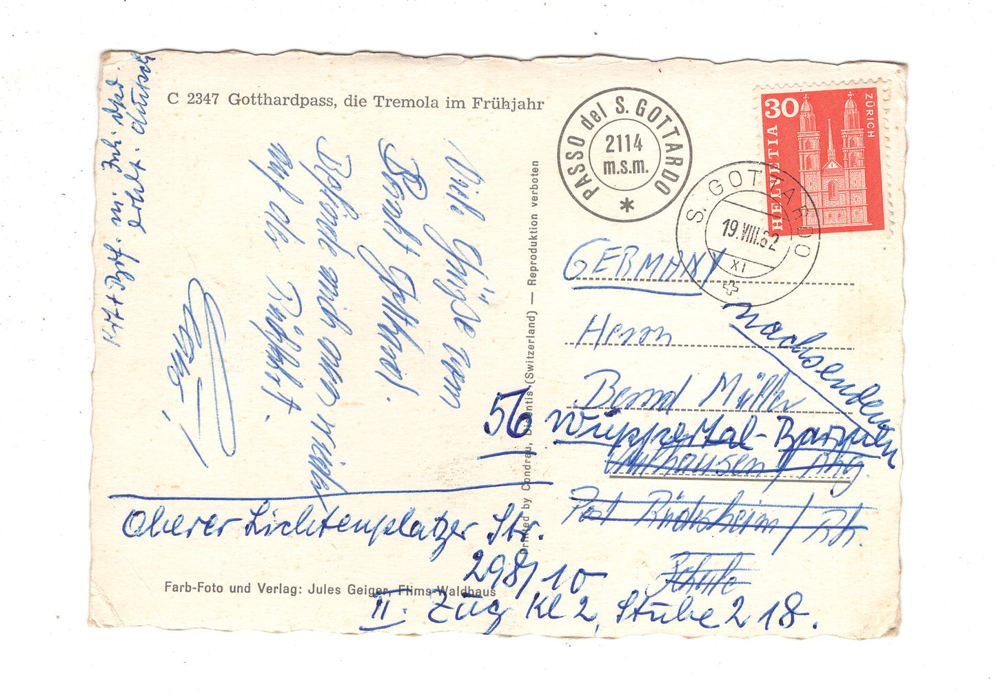 Ansichtskarte Gotthardpass / die Tremola / Schweiz