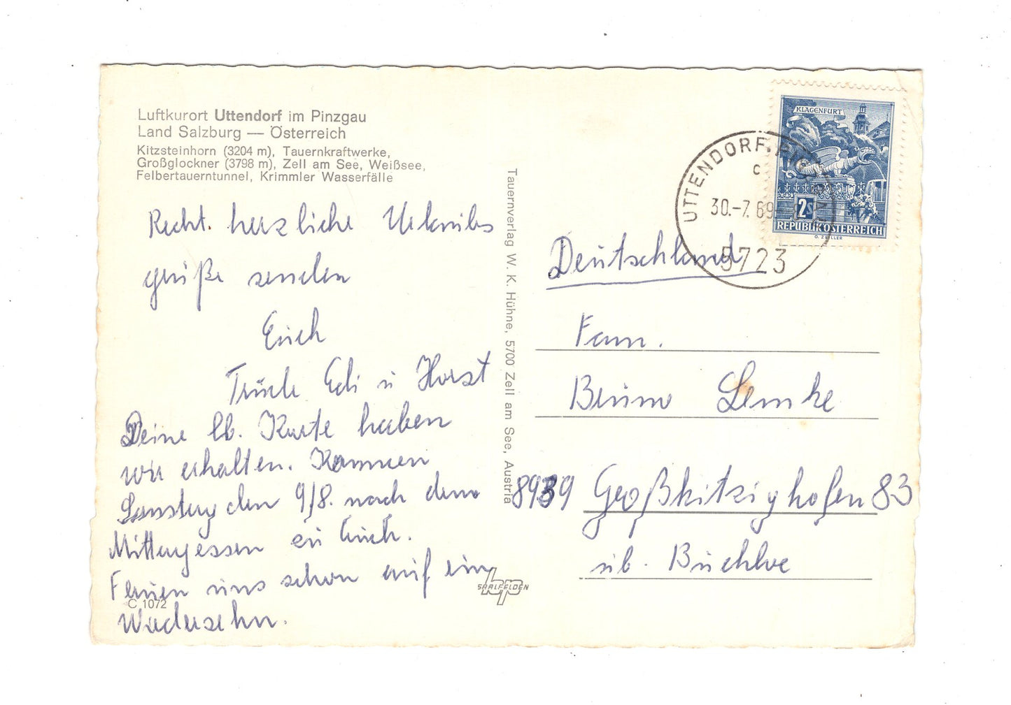 Ansichtskarte Uttendorf im Pinzgau und Umgebung / Land Salzburg / Österreich