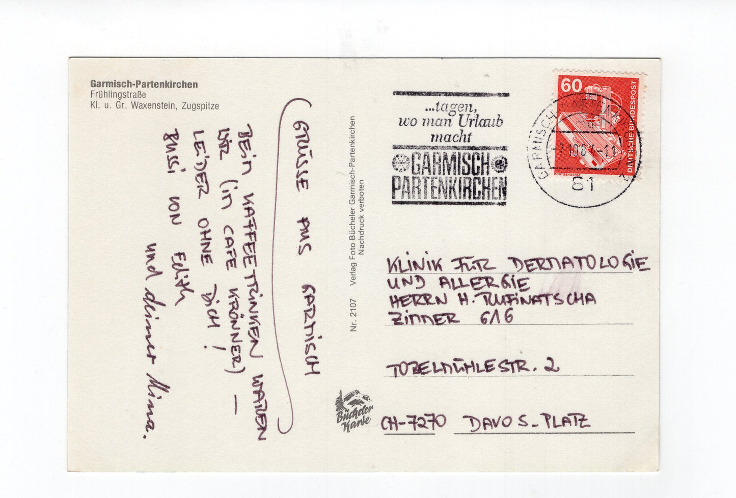 Ansichtskarte Garmisch-Partenkirchen / Frühlingstraße