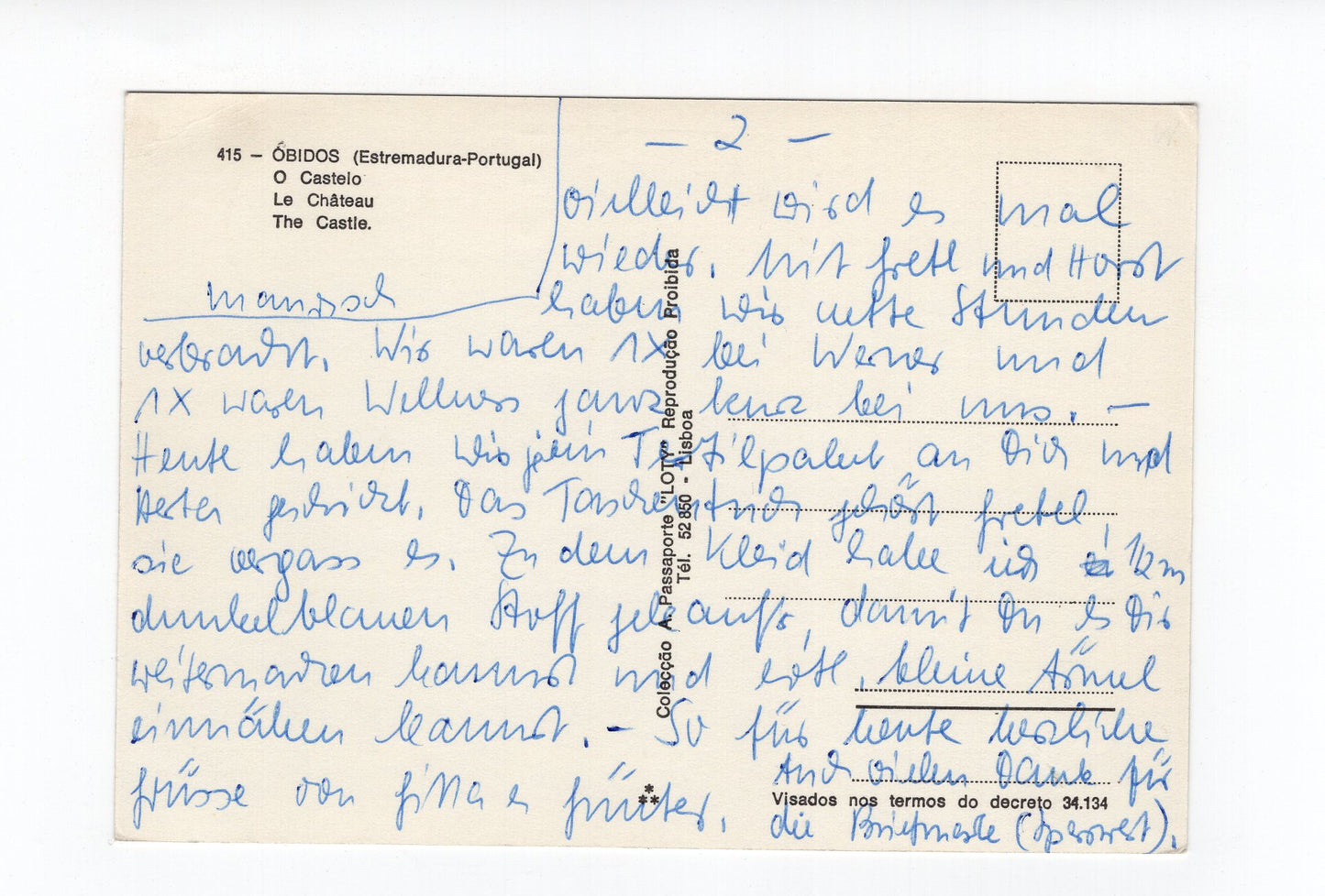 Ansichtskarte Obidos / Castelo de Obidos / Portugal