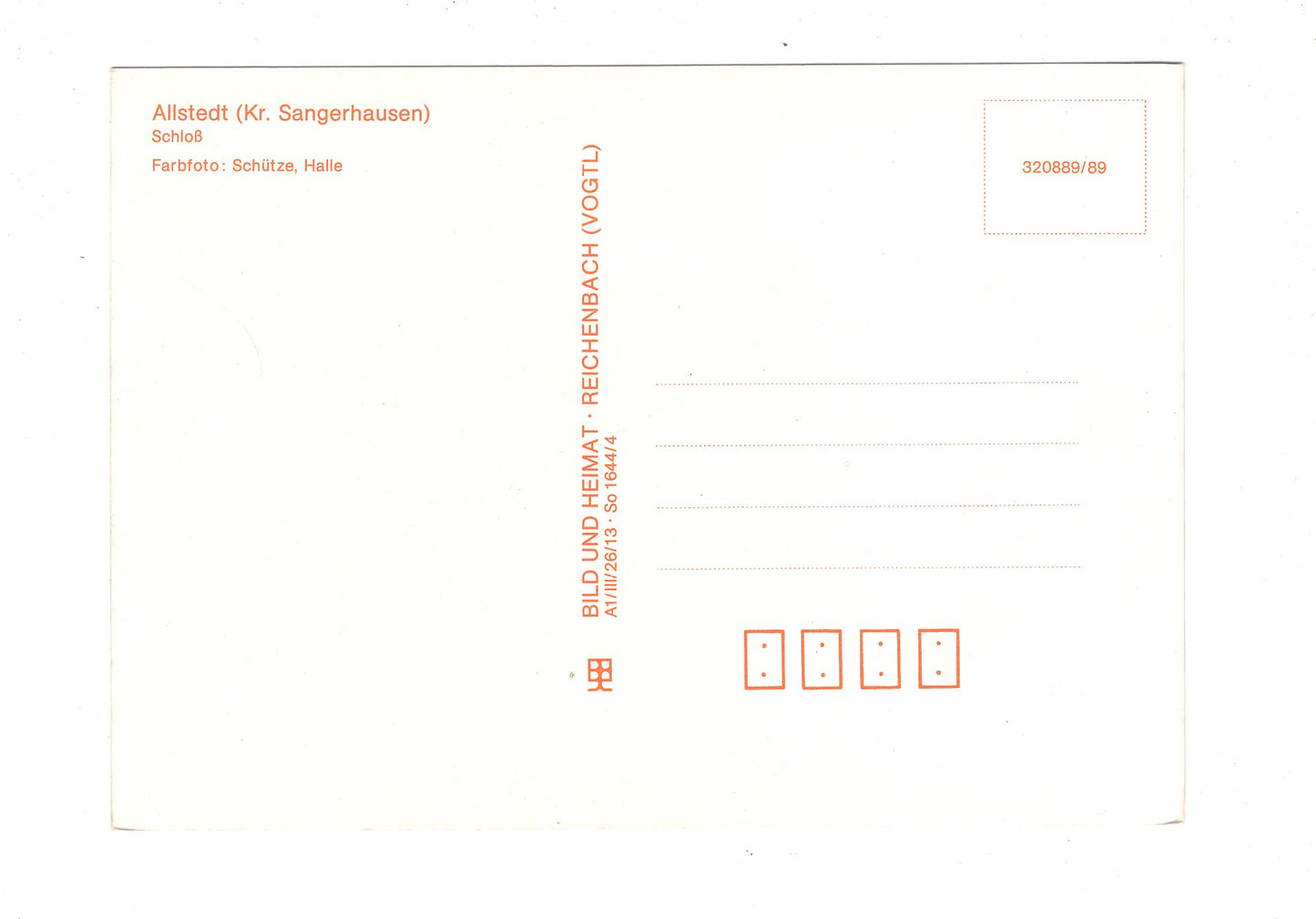Ansichtskarte Allstedt / Kreis Sangerhausen / Schloss