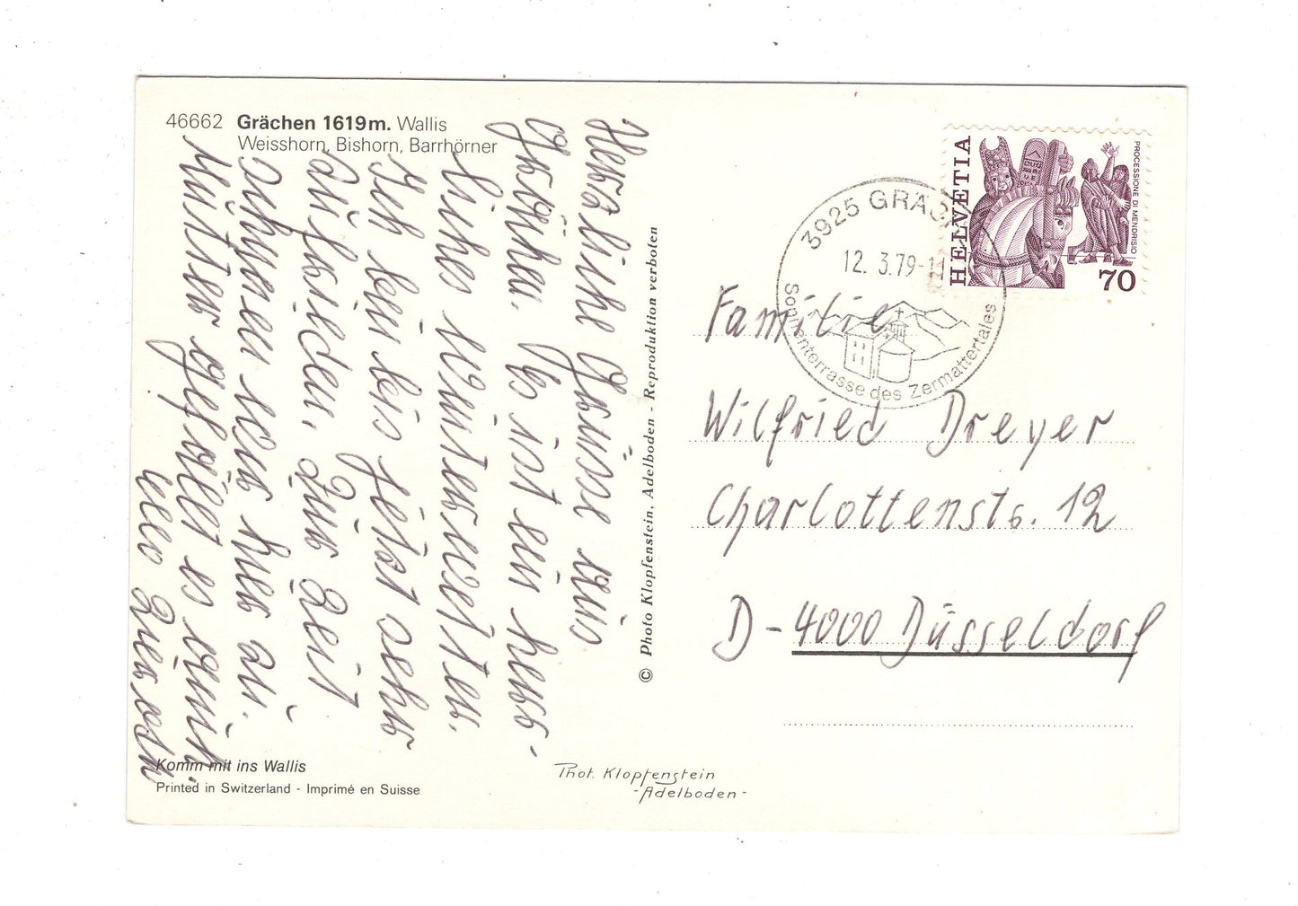 Ansichtskarte Grächen / Wallis / Schweiz