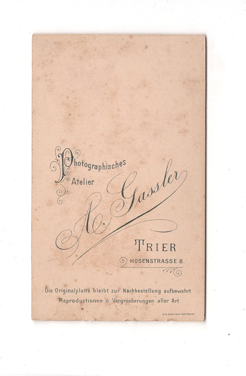 Fotografie Damenportrait - Trier 1890er / CDV C1-12