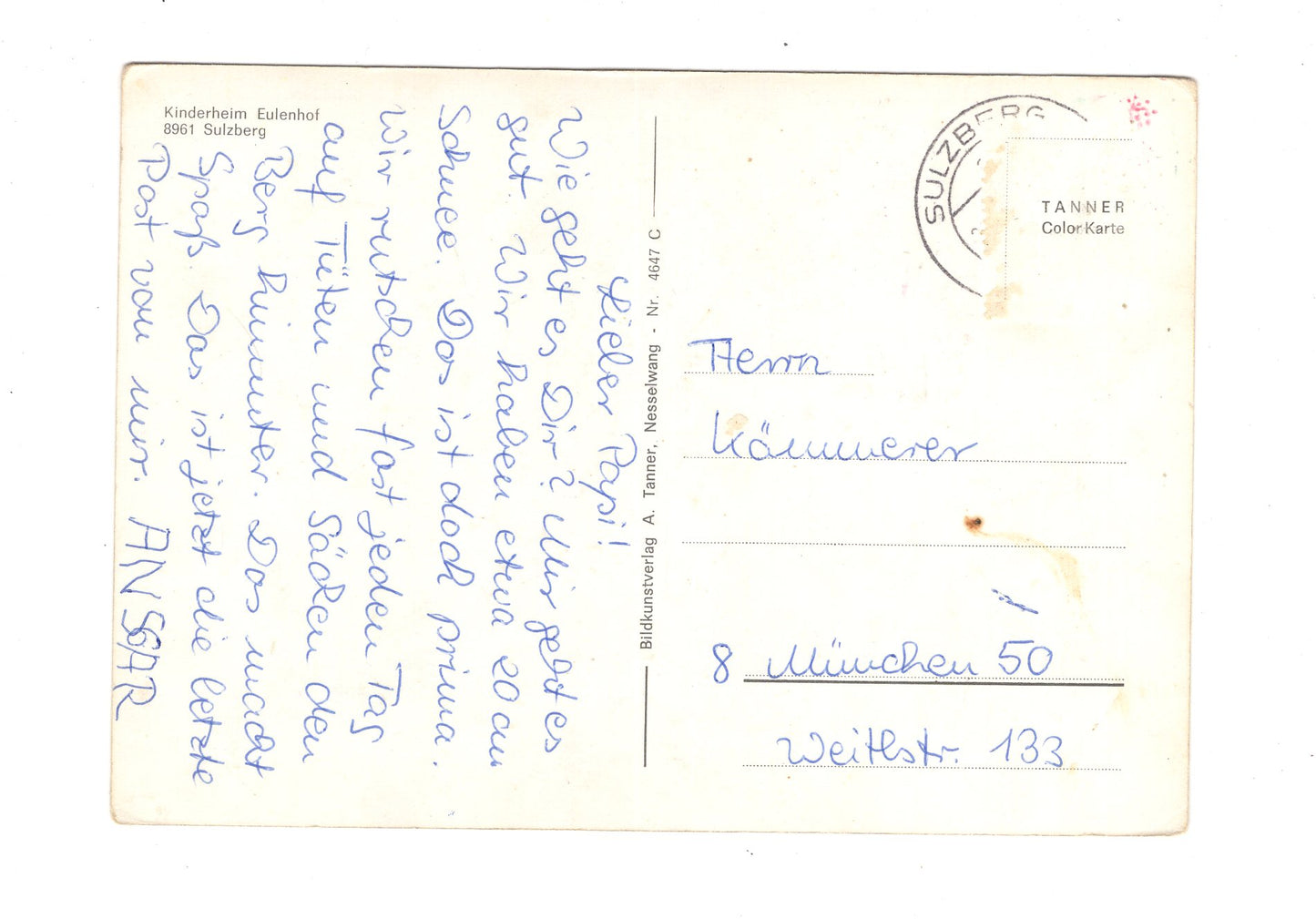 Ansichtskarte Kinderheim Eulenhof / Sulzberg