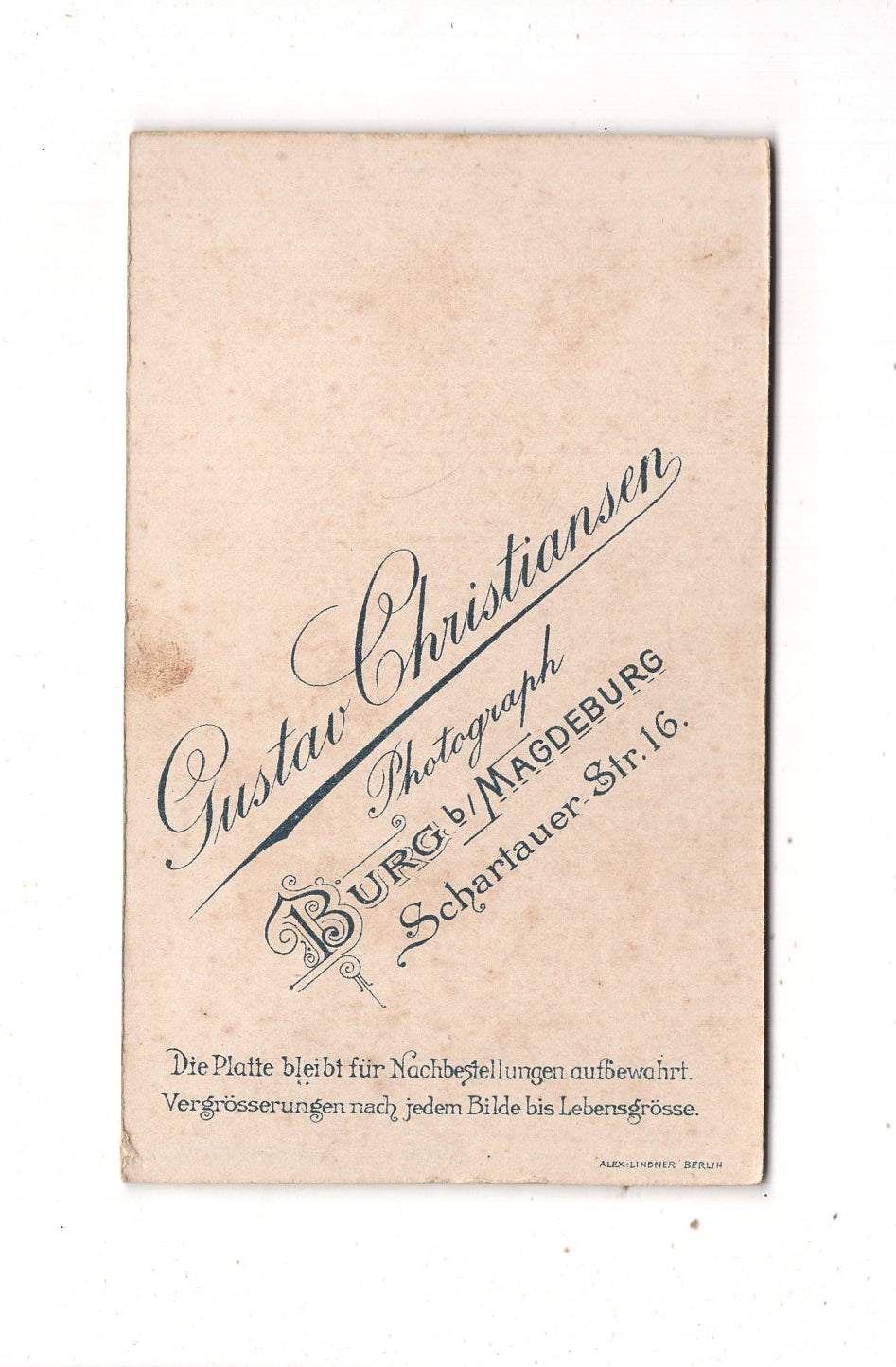 Fotografie Soldat - Burg bei Magdeburg um 1900