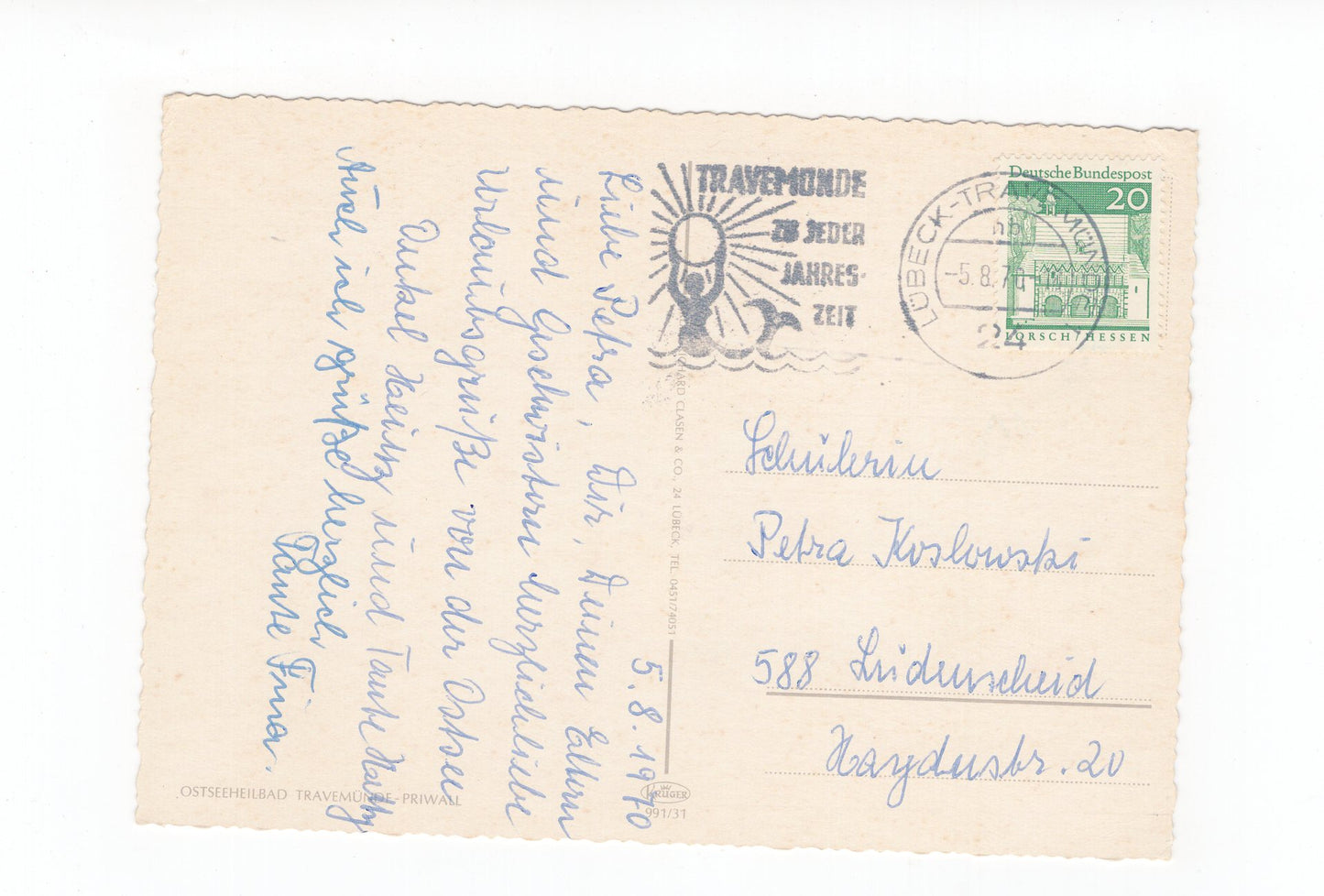 Ansichtskarte Ostseeheilbad Travemünde / Priwall