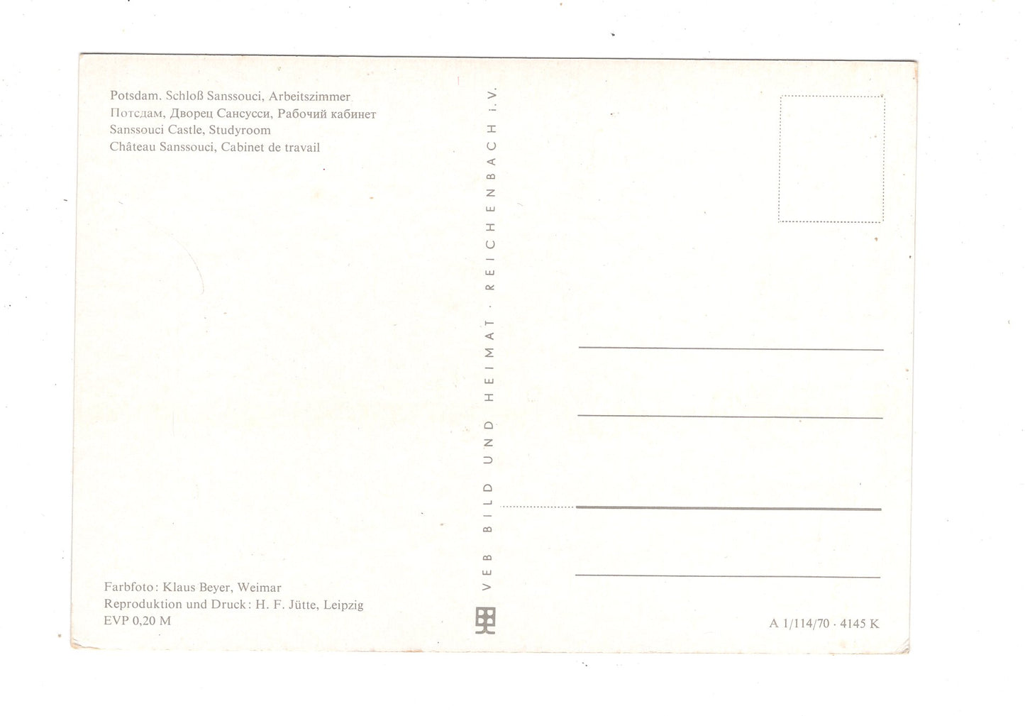 Ansichtskarte Potsdam / Schloss Sanssouci / Arbeitszimmer / M1-54