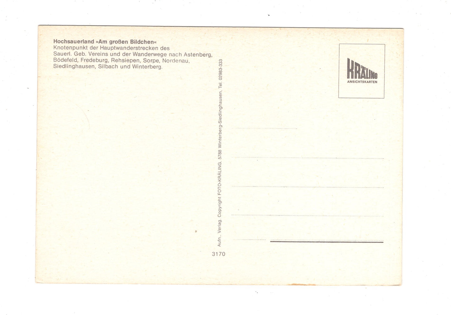 Ansichtskarte Am großen Bildchen / Hochsauerland / H1-62