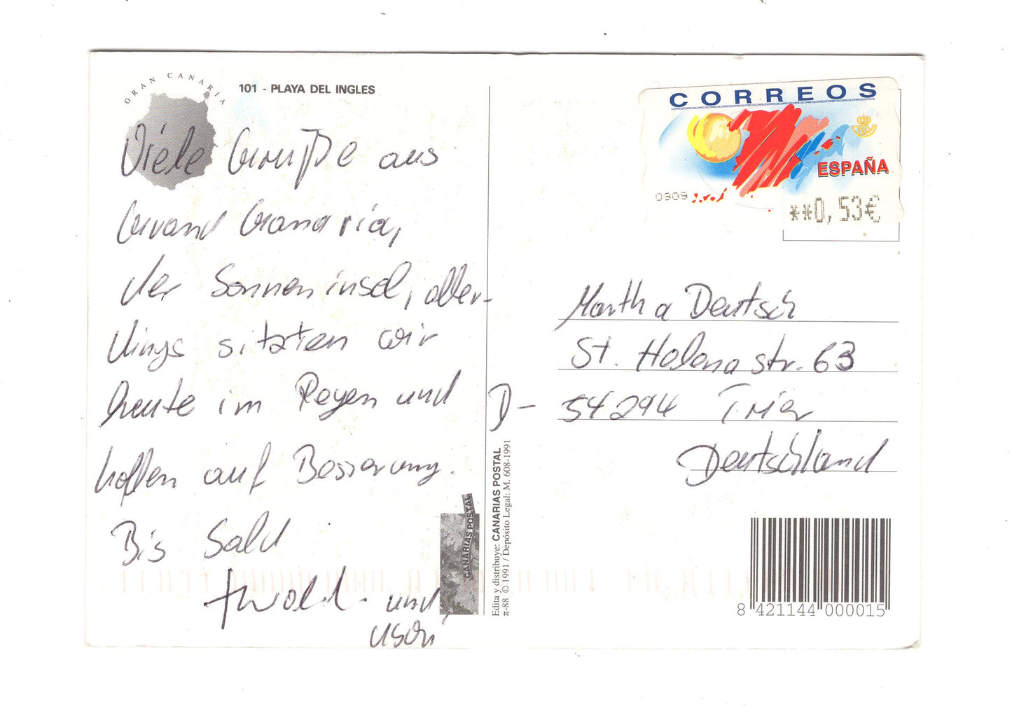 Ansichtskarte Gran Canaria / Playa del Ingles / Spanien