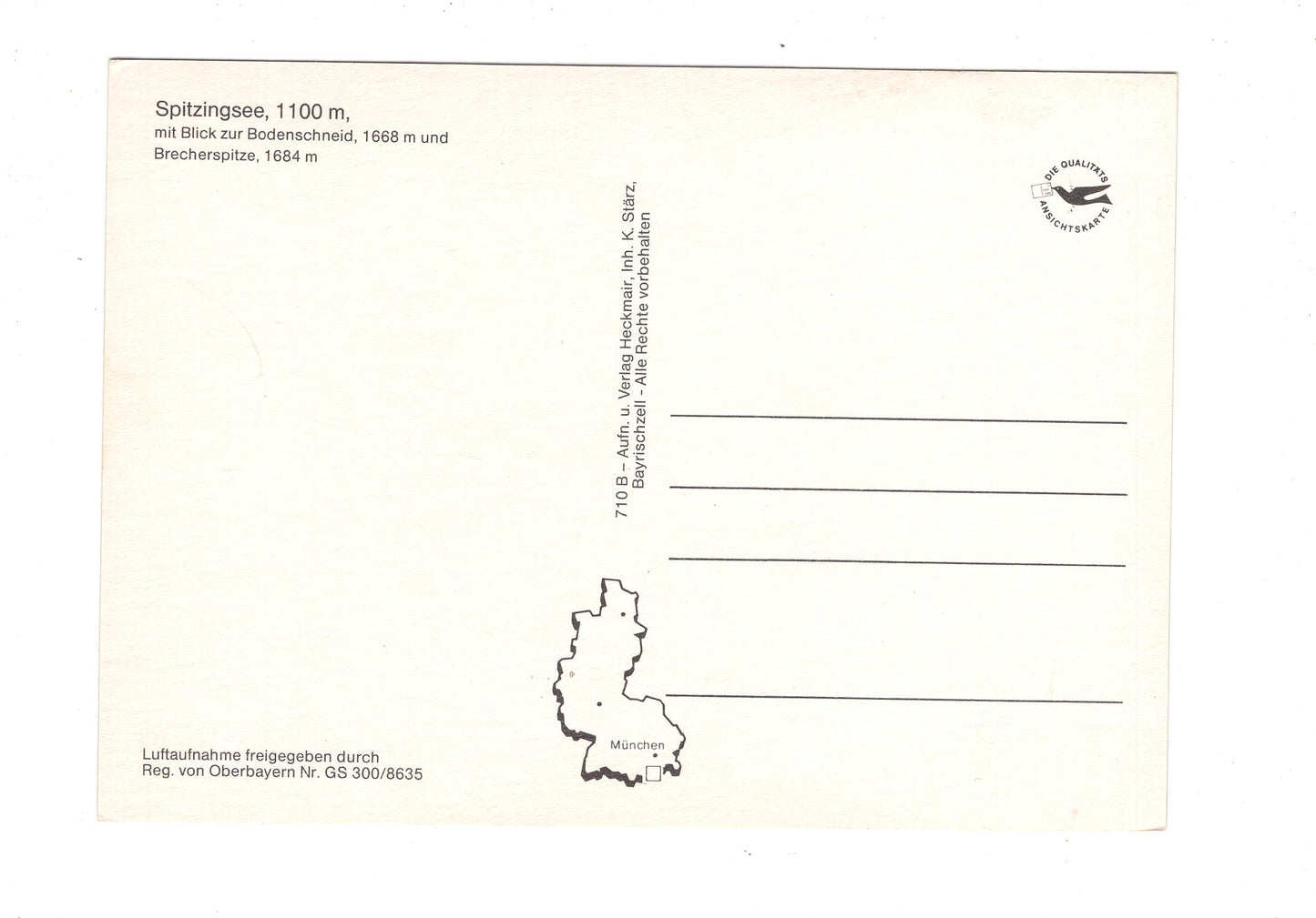 Ansichtskarte Spitzingsee mit Blick zur Bodenschneid / H1-63