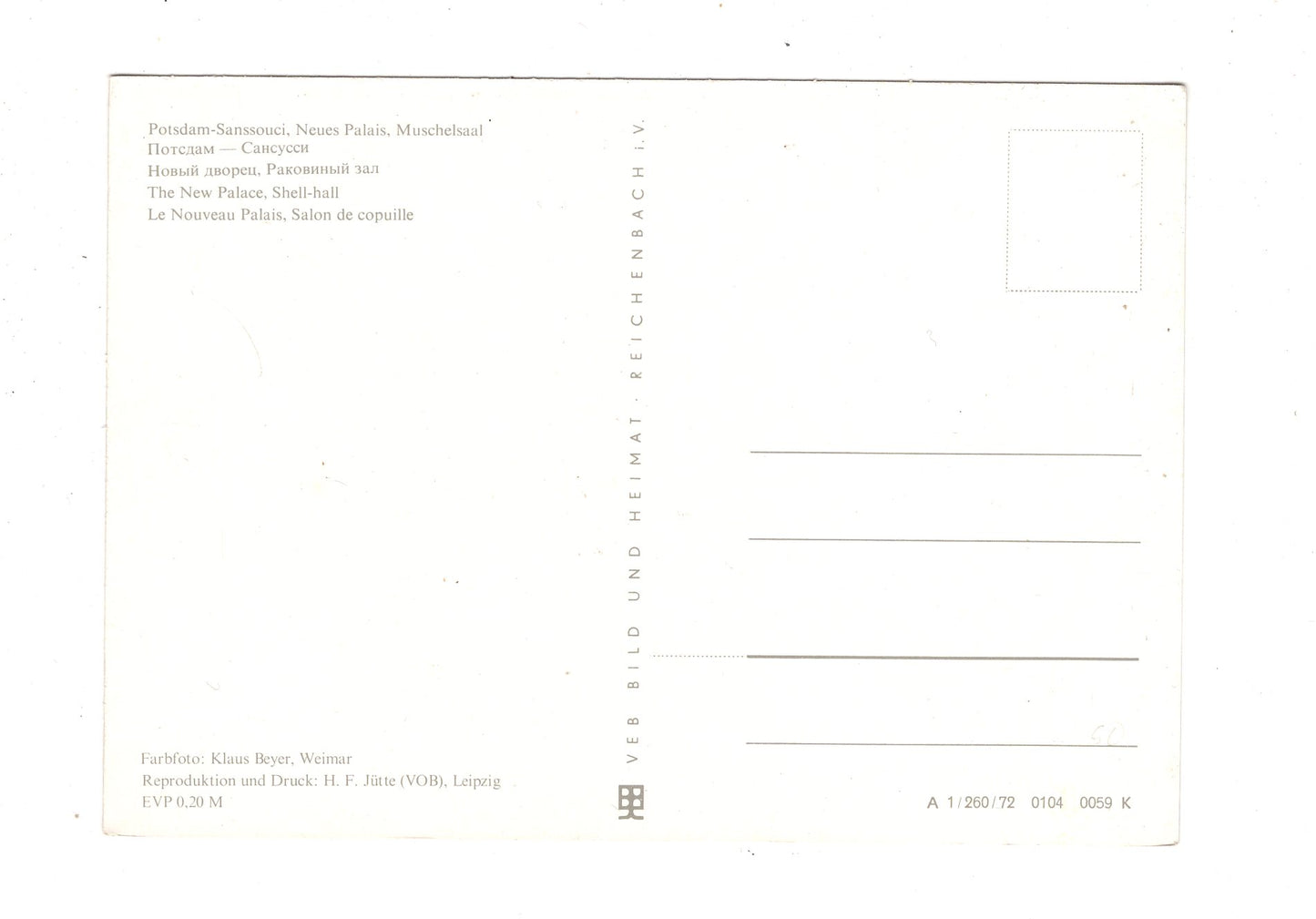 Ansichtskarte Potsdam-Sanssouci / Neues Palais / Muschelsaal / M1-54