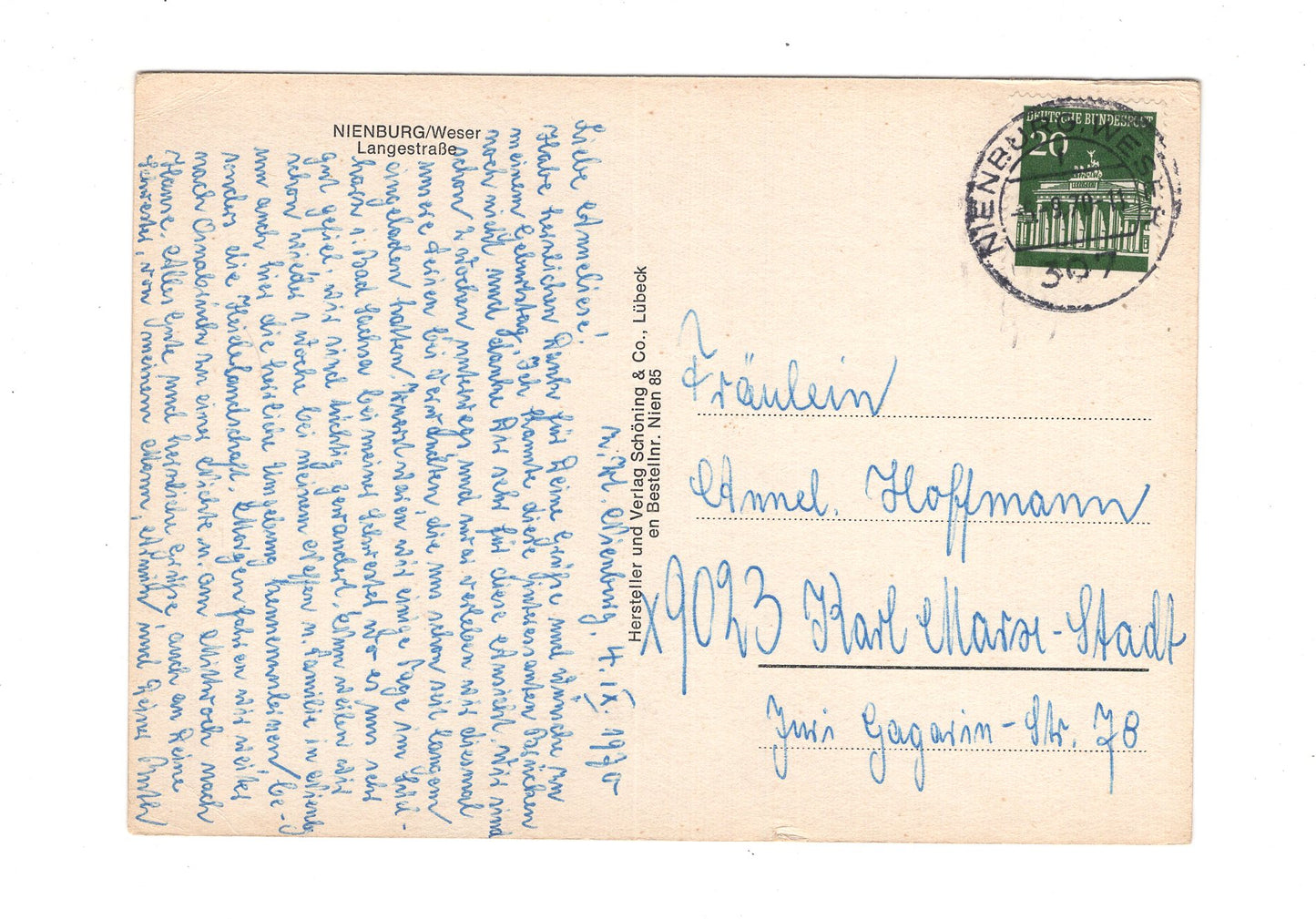 Ansichtskarte Nienburg / Weser / Lange Straße