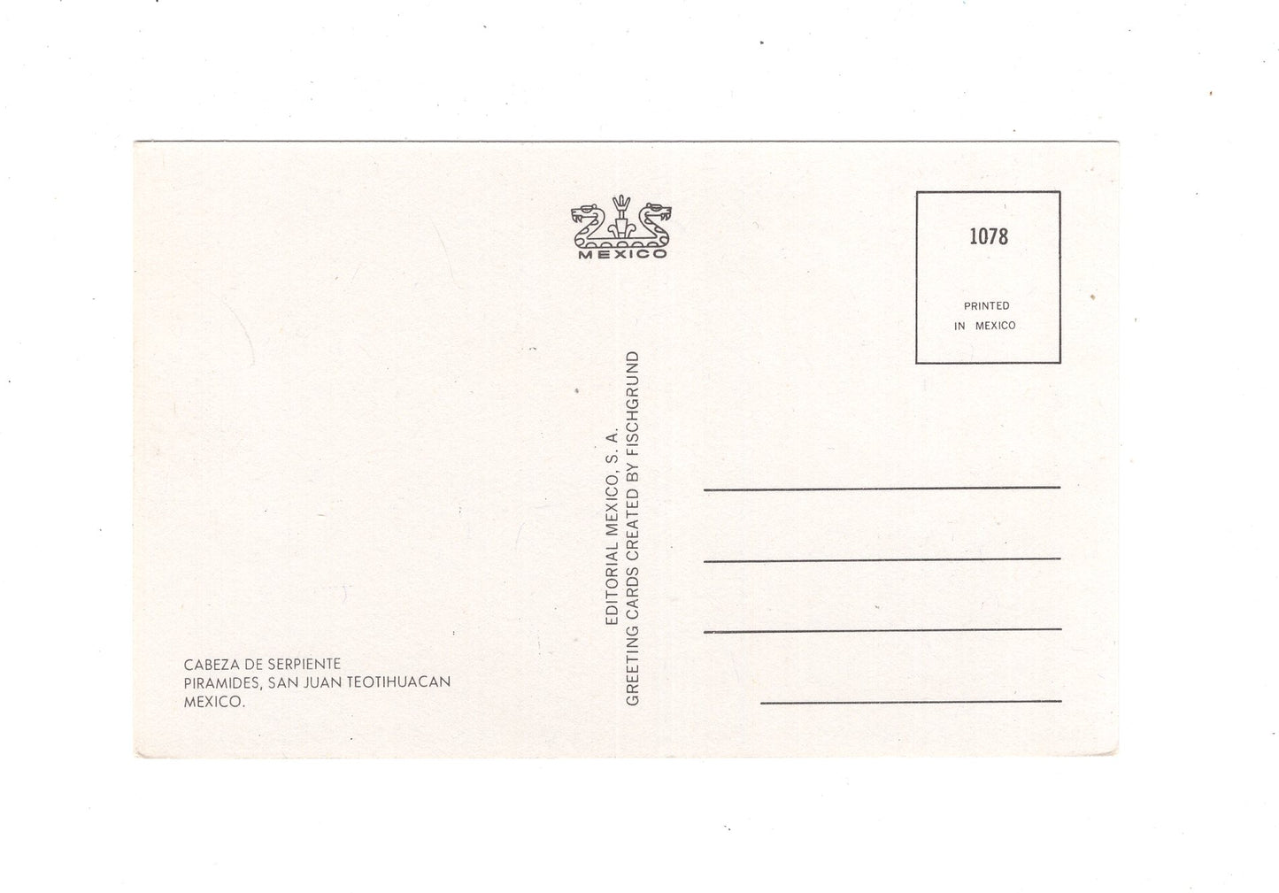 Ansichtskarte San Juan Teotihuacan / Cabeza Serpiente / Mexiko