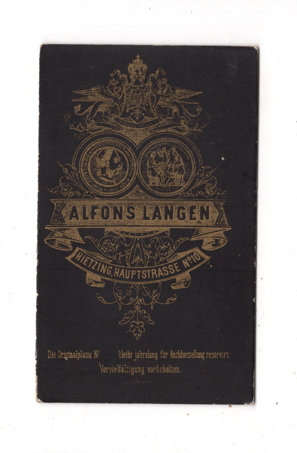 Fotografie Herrenportrait - Wien-Hietzing 1880er