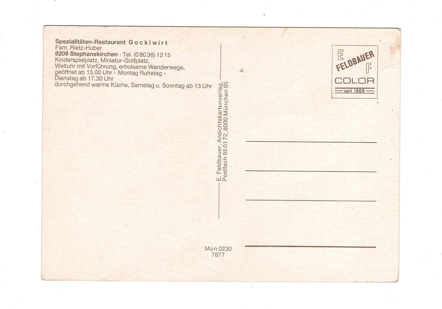 Ansichtskarte Restaurant Gocklwirt am Simssee / Stephanskirchen