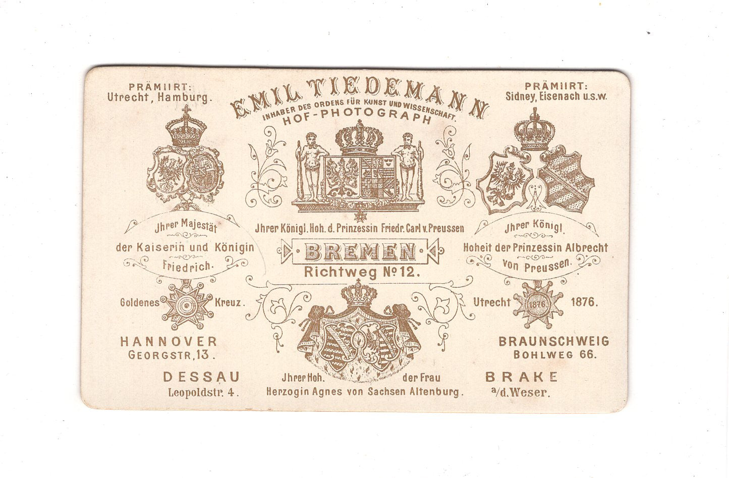 Fotografie Damenportrait - Bremen um 1890 / CDV C1-13