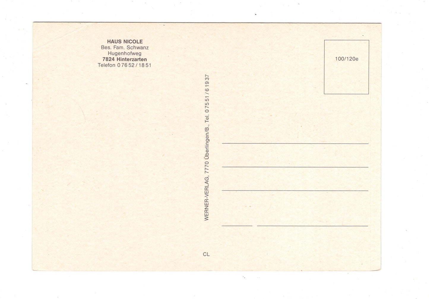Ansichtskarte Haus Nicole / Hinterzarten im Schwarzwald / G1-66