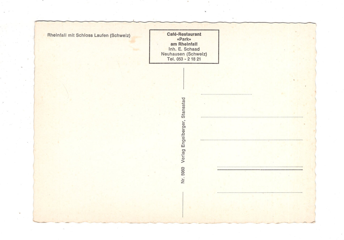 Ansichtskarte Rheinfall mit Schloss Laufen / Schweiz