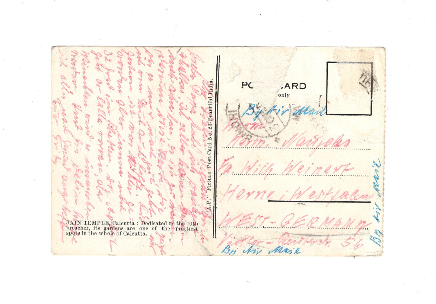 Ansichtskarte Jain Temple / Kalkutta / Indien