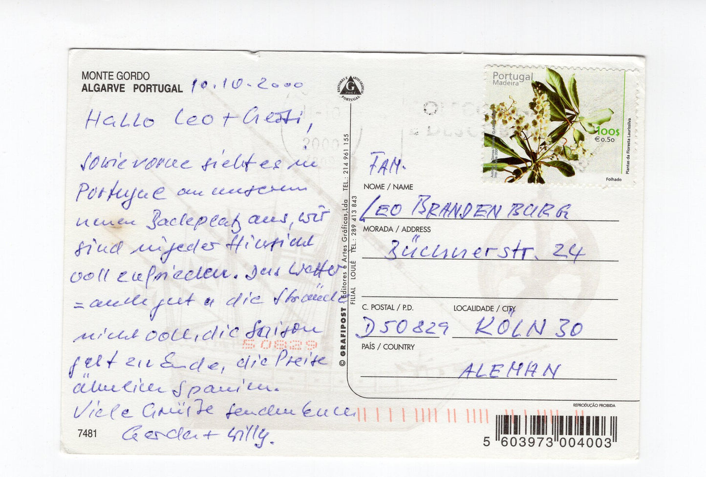 Ansichtskarte Monte Gordo / Algarve / Portugal