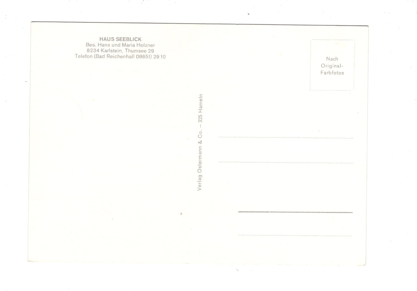 Ansichtskarte Haus Seeblick am Thumsee / Karlstein / H1-63