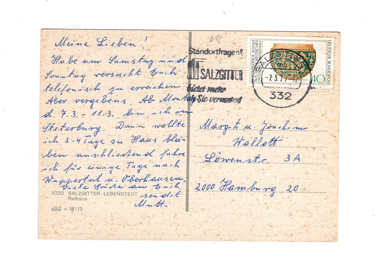 Ansichtskarte Salzgitter-Lebenstedt / Rathaus