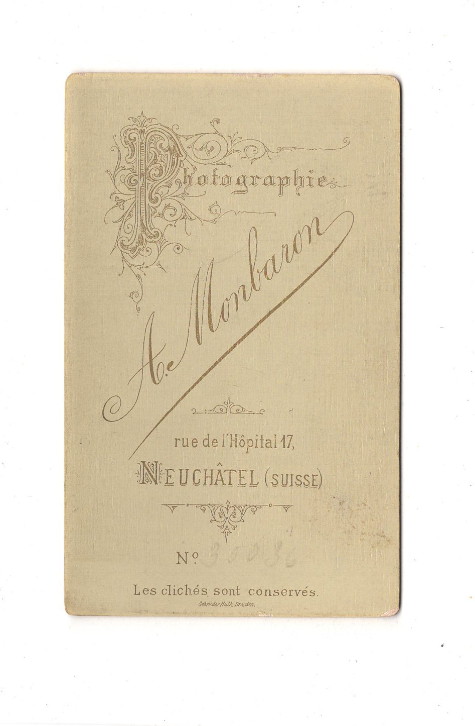Fotografie Damenportrait - Neuchatel 1880er / CDV C1-13