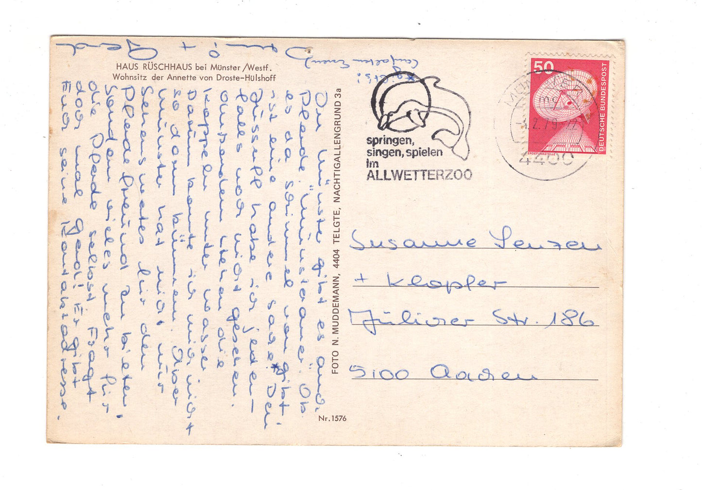 Ansichtskarte Haus Rüschhaus bei Münster / Westfalen / Annette v. Droste-Hülshoff / H1-63