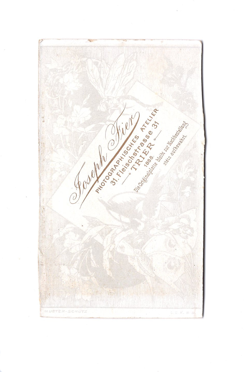 Fotografie Soldat / Soldatenportrait - Trier 1888