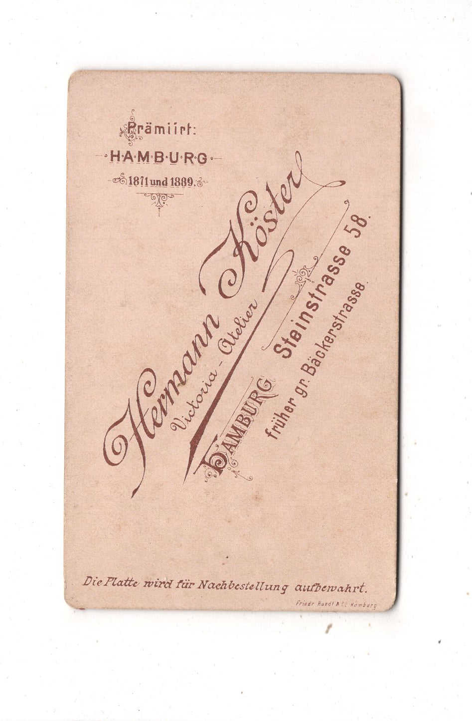 Fotografie Feine Dame - Hamburg um 1890 / CDV L1-34