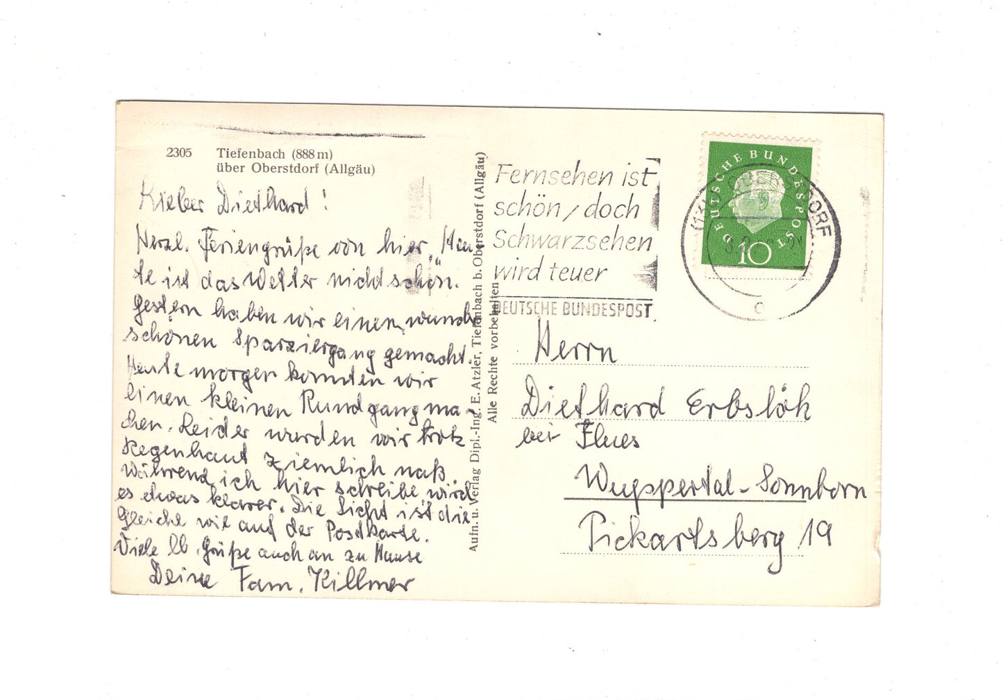 Ansichtskarte Tiefenbach über Oberstdorf / Allgäu / I1-62