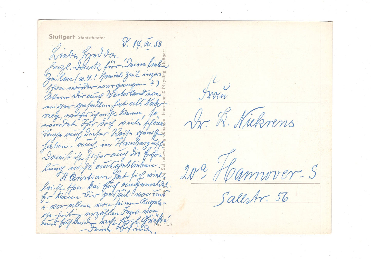 Ansichtskarte Stuttgart / Staatstheater / I1-62