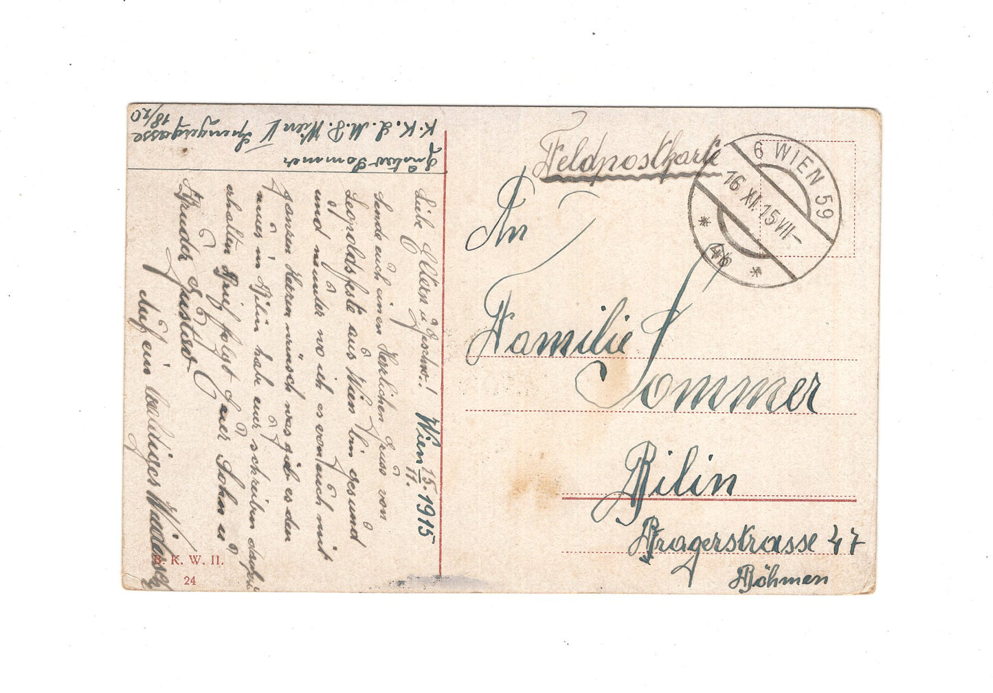 Ansichtskarte / Feldpost Wien / Karlskirche - 1915