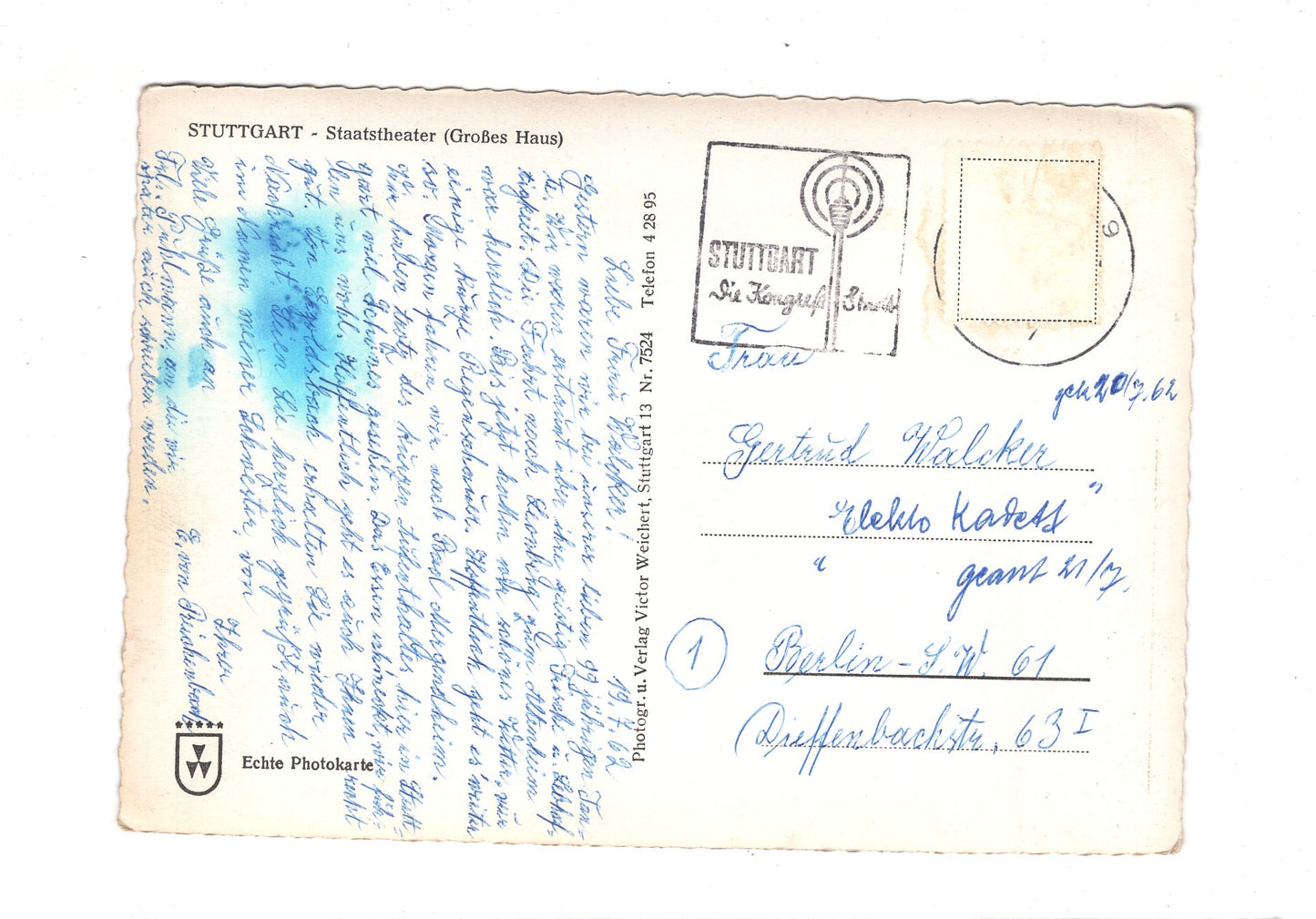 Ansichtskarte Stuttgart / Staatstheater / Großes Haus / I1-62