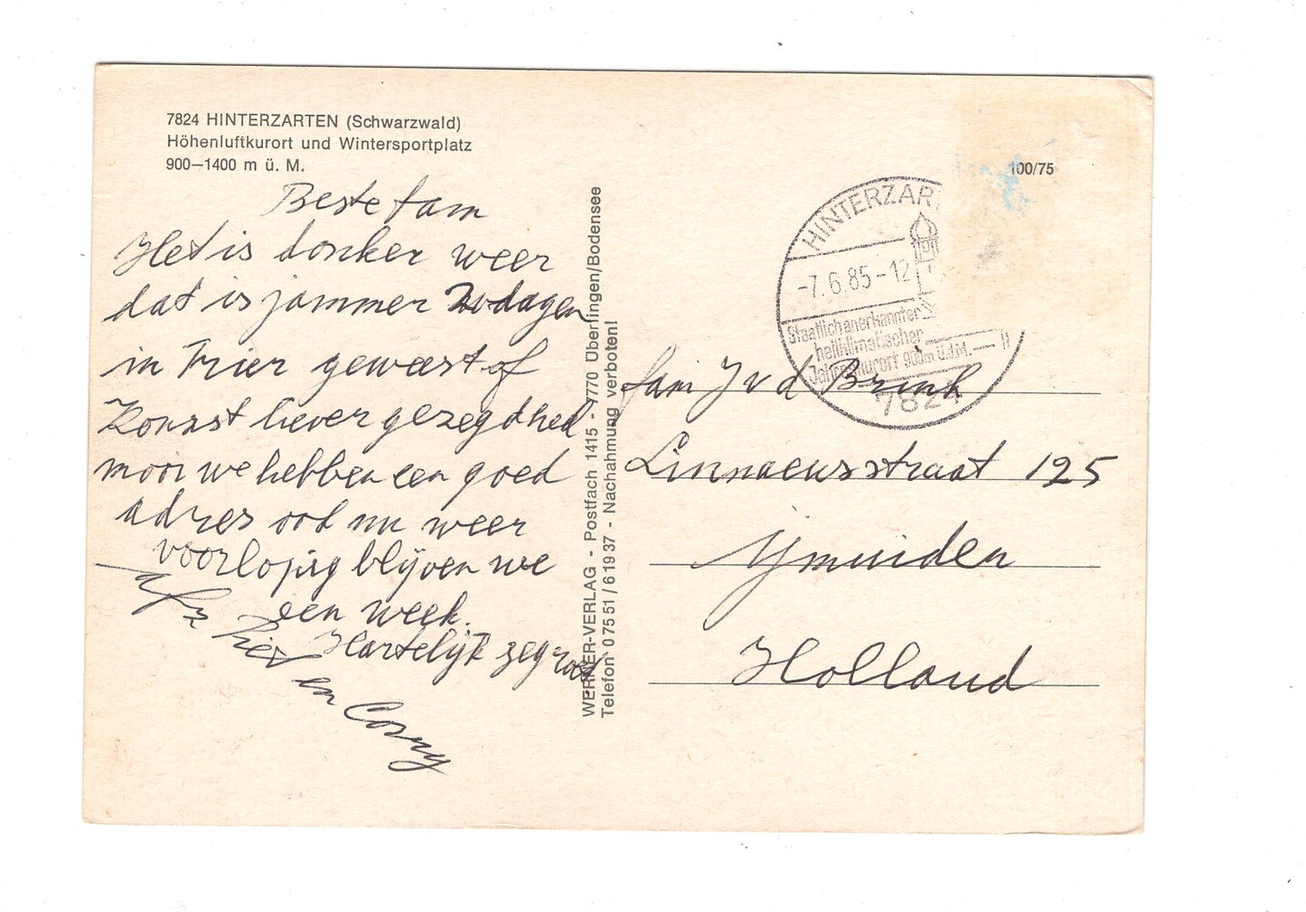 Ansichtskarte Hinterzarten im Schwarzwald / G1-67