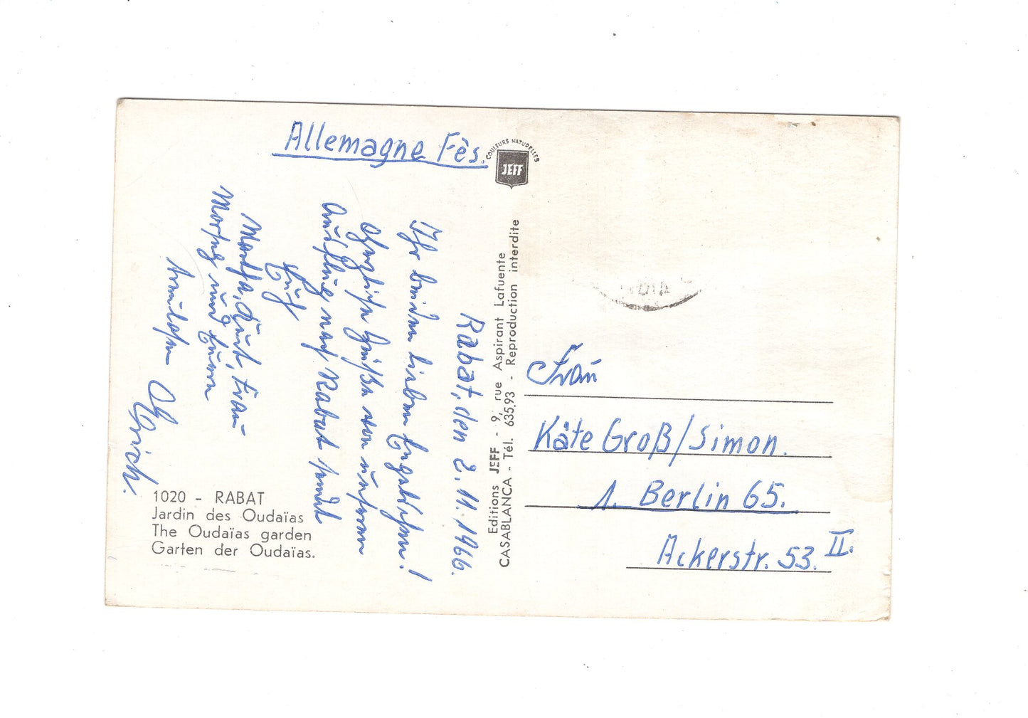 Ansichtskarte Rabat / Garten der Oudaias / Marokko