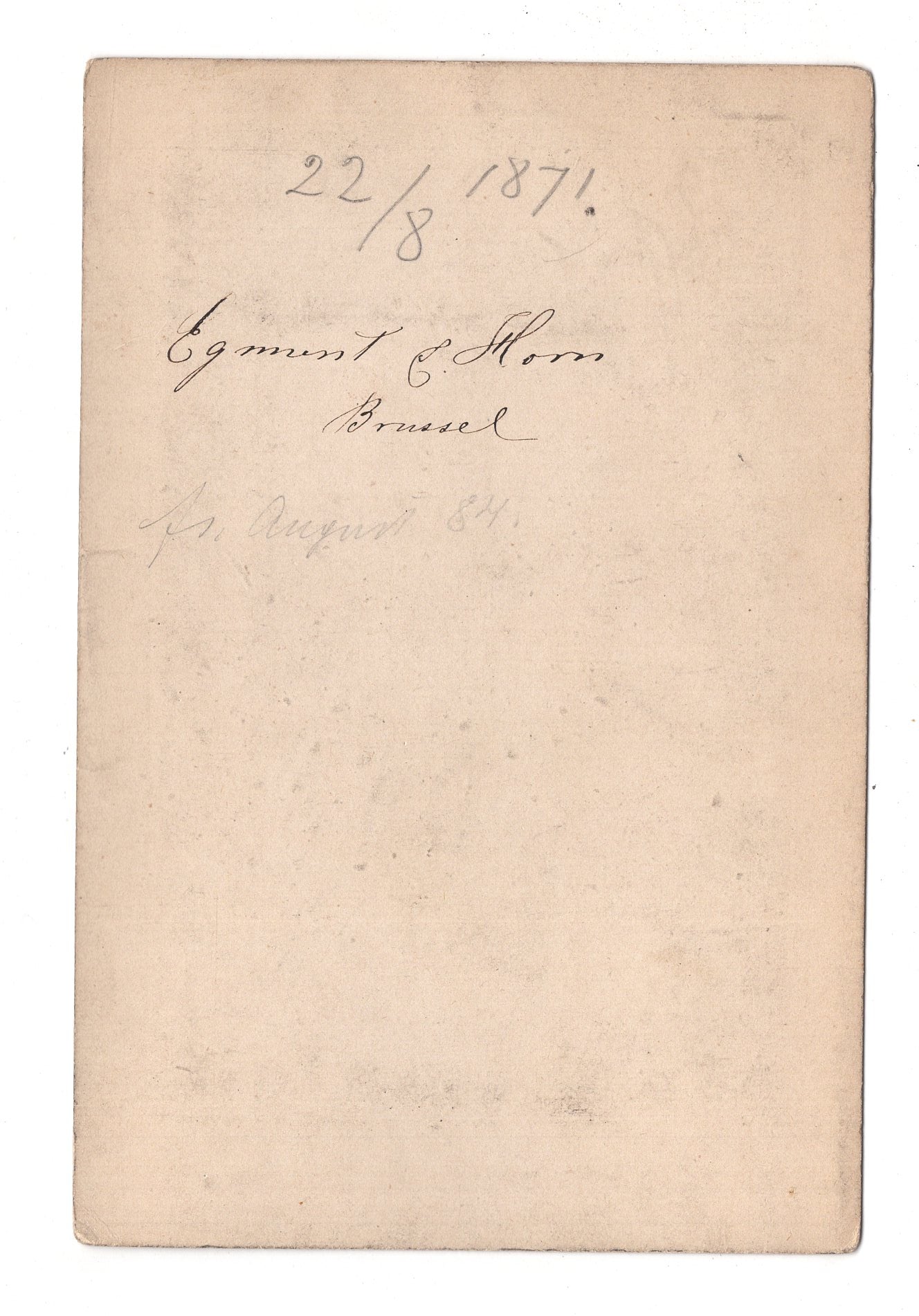 Fotografie Bruxelles Brüssel / Egmont & Hoorn Denkmal - 1870er / CAB V-20