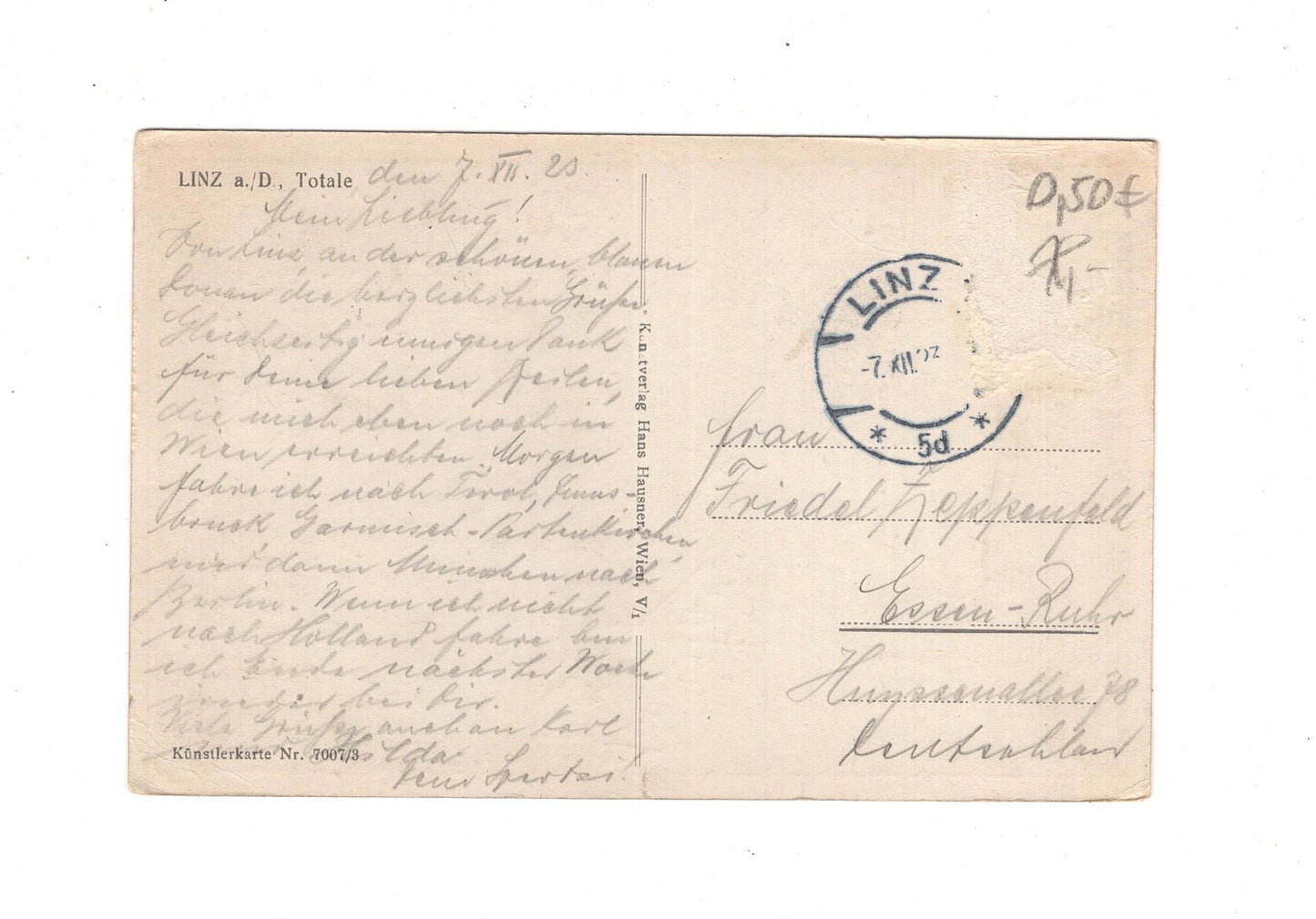 Ansichtskarte / Künstlerkarte Linz an der Donau / Österreich - 1923