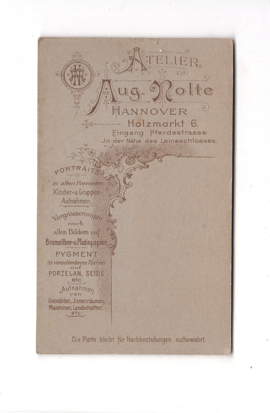 Fotografie Damenportrait - Hannover um 1900 / CDV C1-14