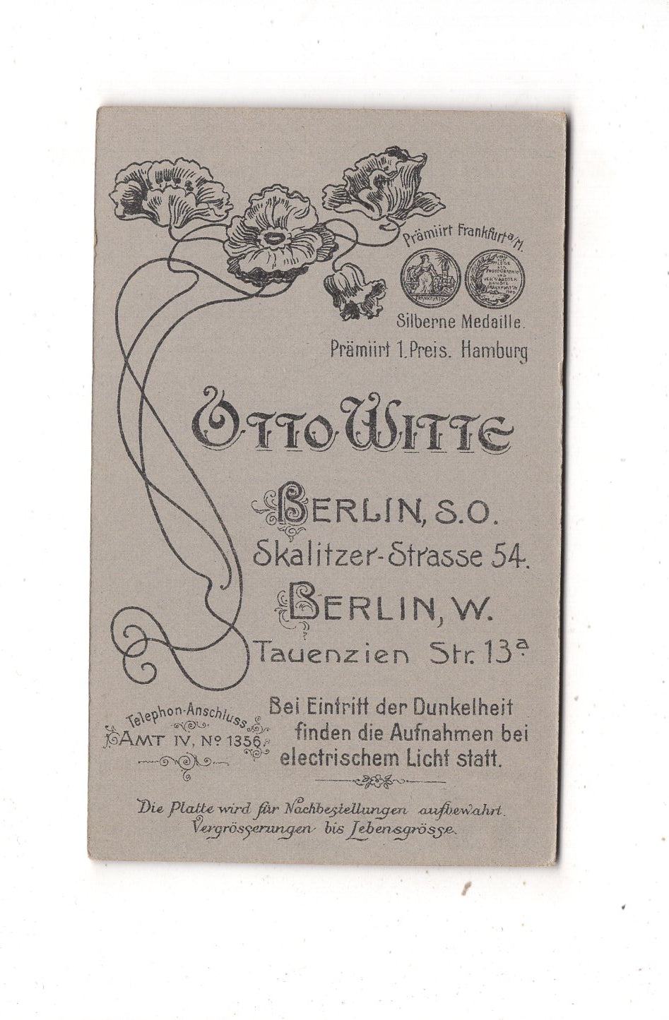 Fotografie Feines junges Mädchen - Berlin 1900er / CDV M1-36