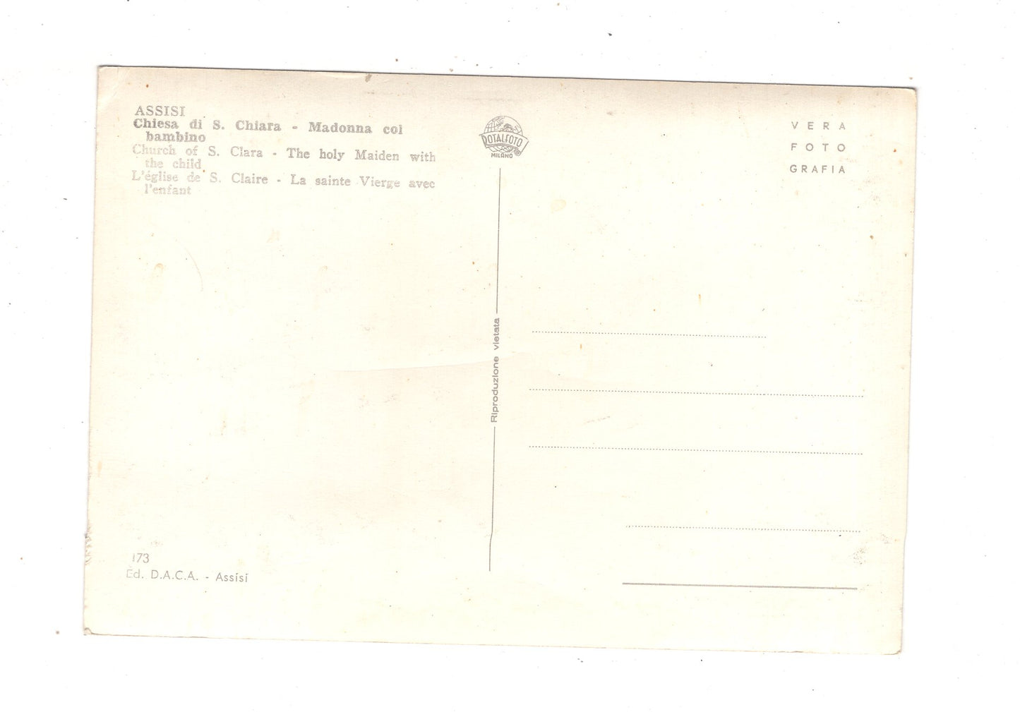 Ansichtskarte Assisi / Ciesa di S. Chiara / Italien / N1-57