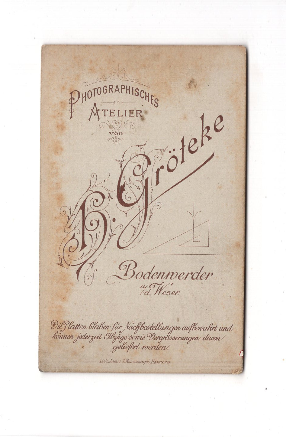 Fotografie Damenportrait - Bodenwerder an der Weser 1880er / CDV C1-14