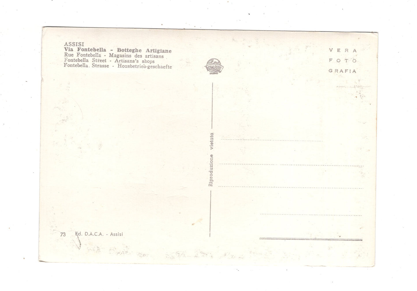 Ansichtskarte Assisi / Via Fontebella / Italien / N1-57