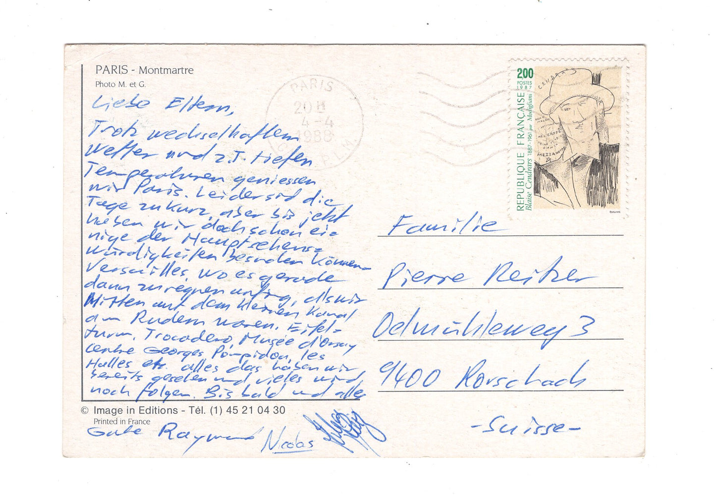 Ansichtskarte Paris / Montmartre / Frankreich