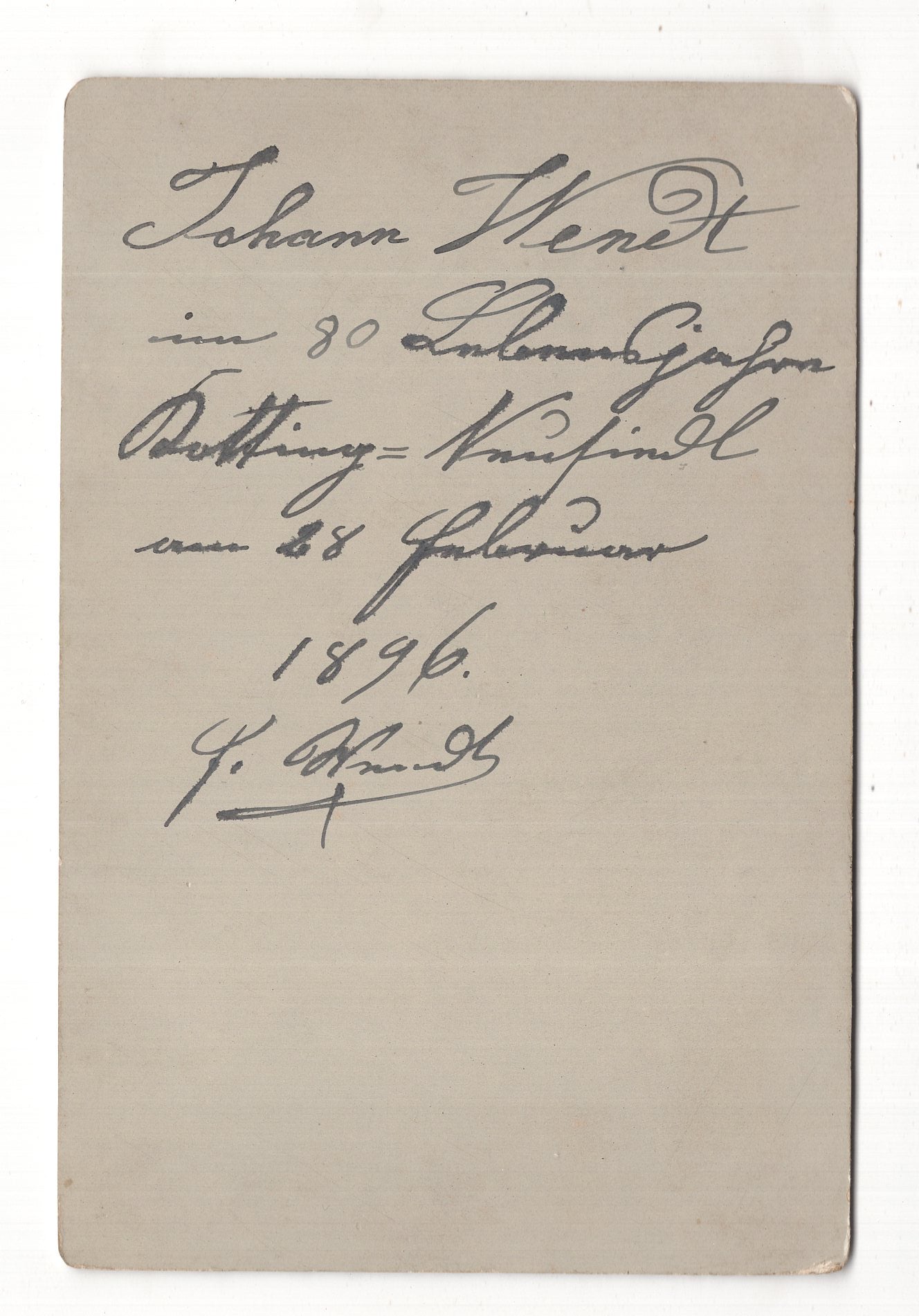 Fotografie Feiner Herr / benannt : Johann Wendt - St. Pölten 1896