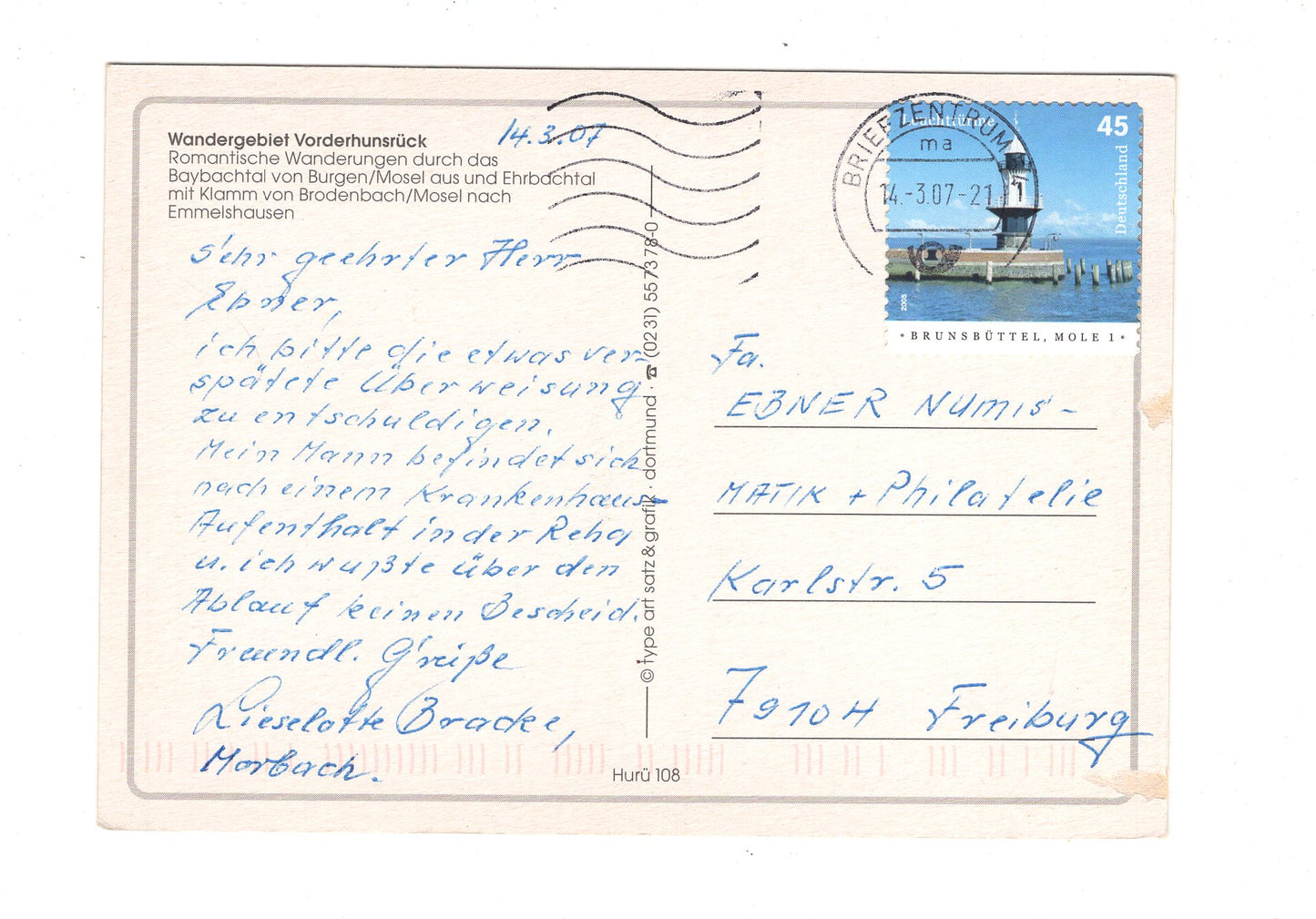 Ansichtskarte Wandergebiet Vorderhunsrück