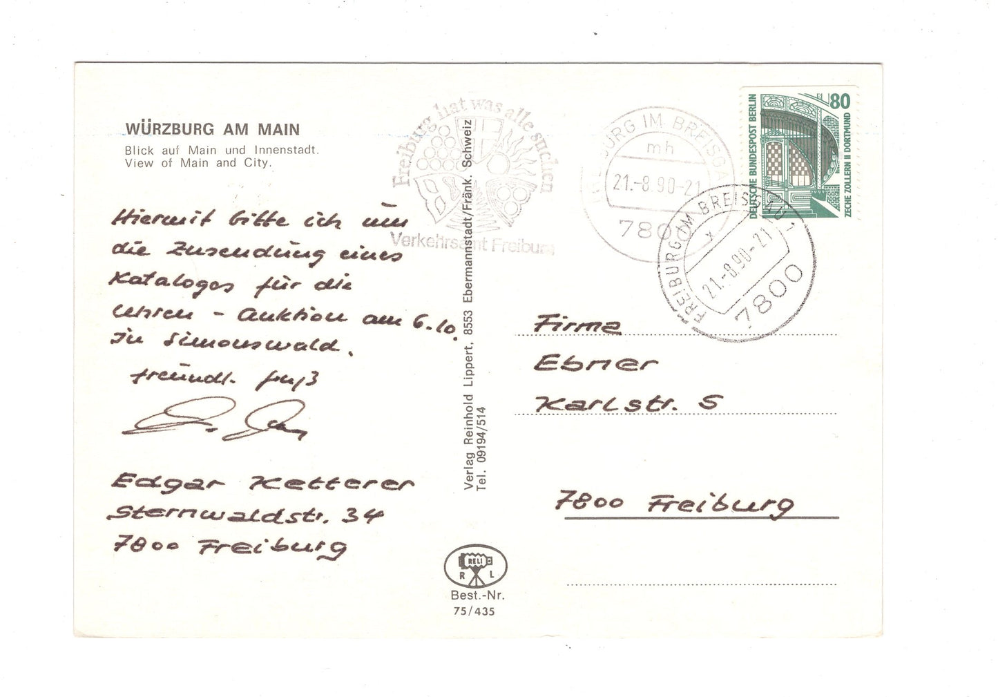 Ansichtskarte Würzburg am Main / Blick auf Main und Innenstadt / H1-64