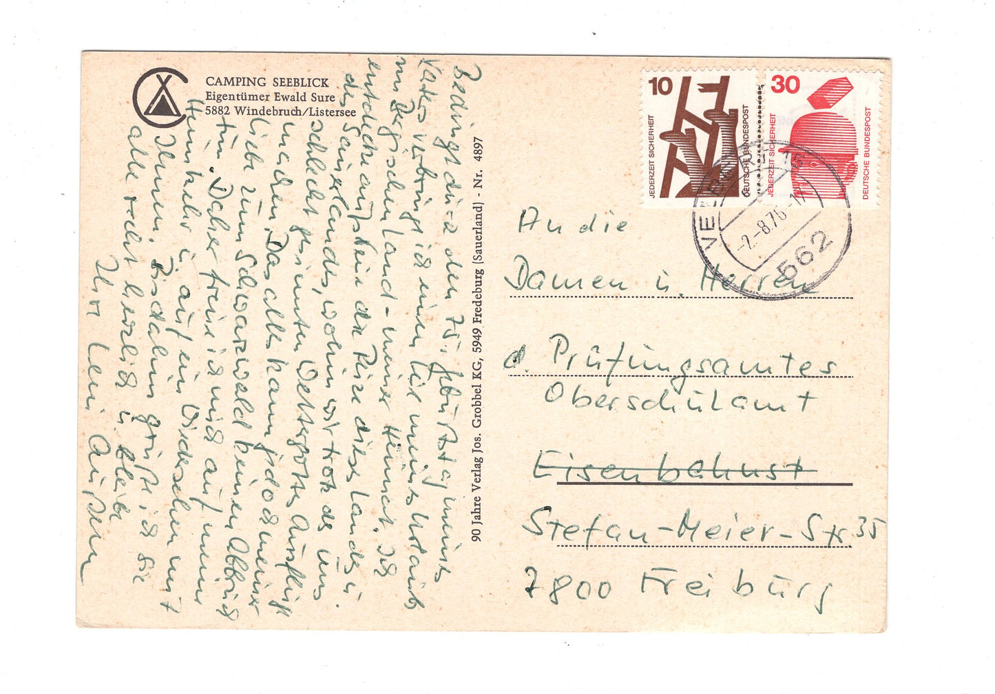 Ansichtskarte Camping Seeblick / Windebruch-Listersee / H1-64