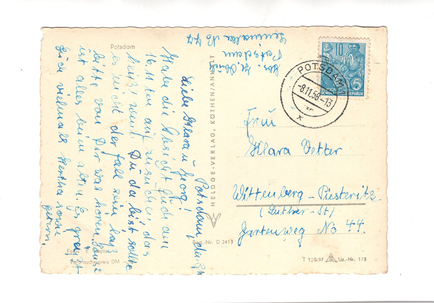 Ansichtskarte Potsdam / Brandenburger Tor / Post +++